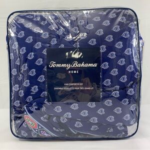 Tommy Bahama King Bedding Set Comforter & 2 Pillow Shams Indigo Floral
